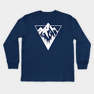 Mountain Tops - White Version Kids Long Sleeve T-Shirt